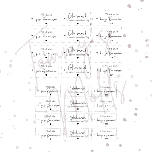 "Alles Liebe zur Kommunion" A5 Bogen