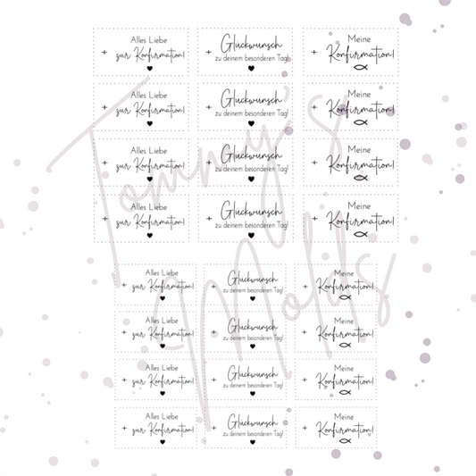 "Alles Liebe zur Konfirmation" A5 Bogen