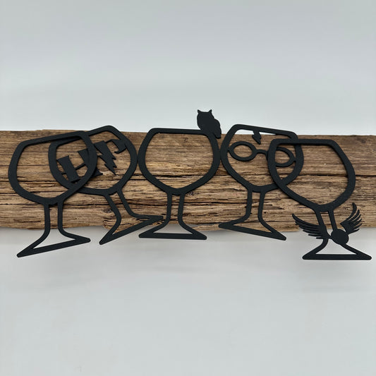 Aufsätze für Glas 10 Stück | Variante 12 schwarz