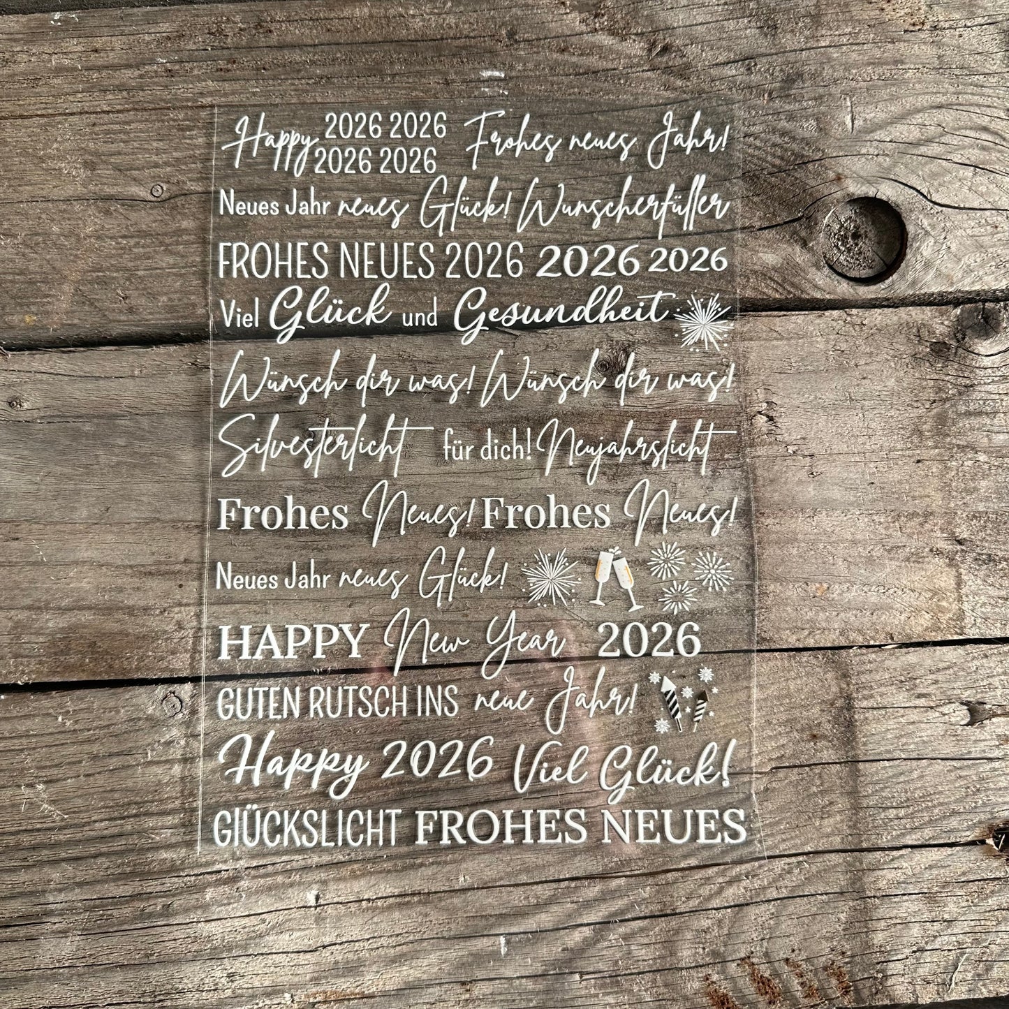 "Silvester“ Edition weiß 2026 für Klötzchen A5 Bogen