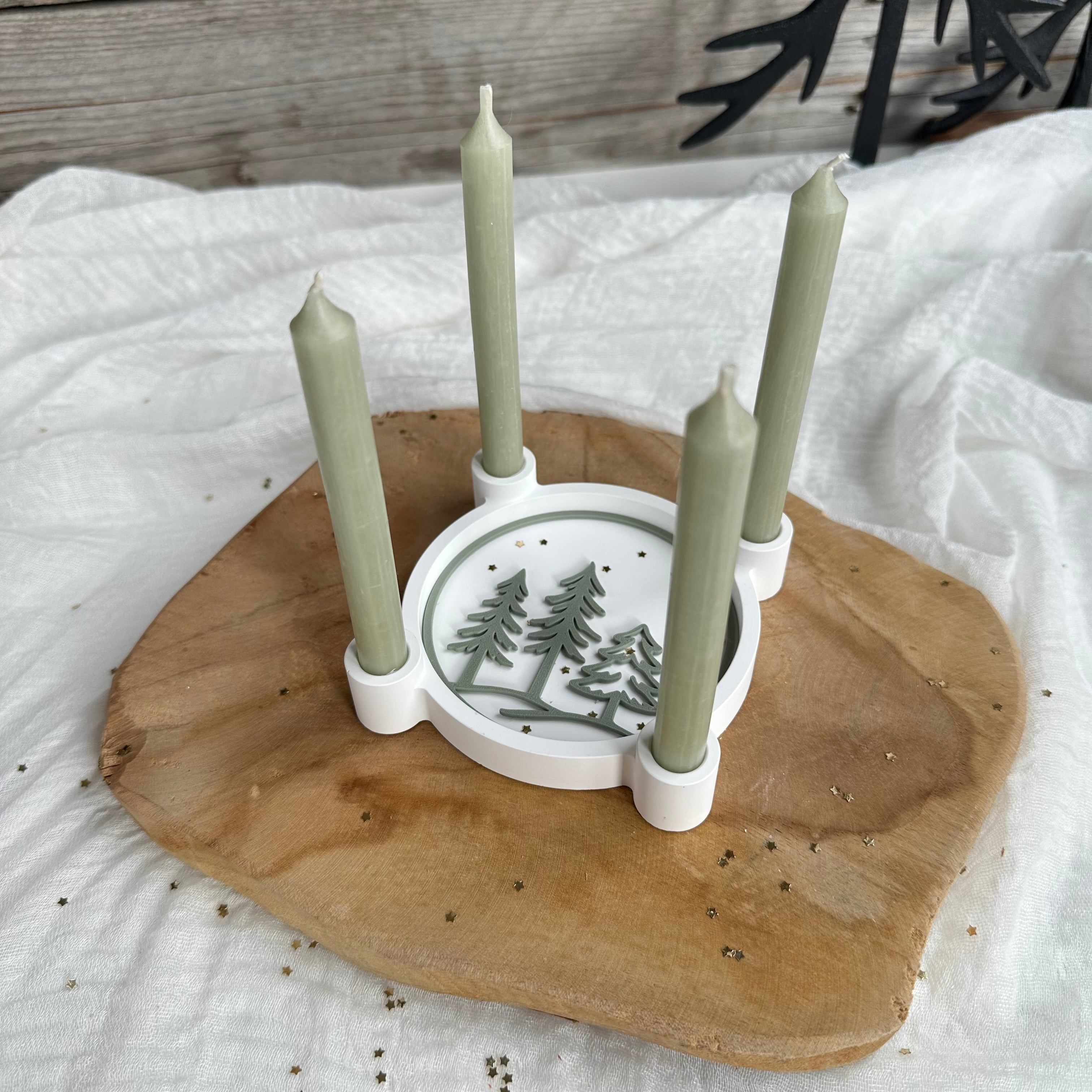 Advent Schale für Baumkerzen 