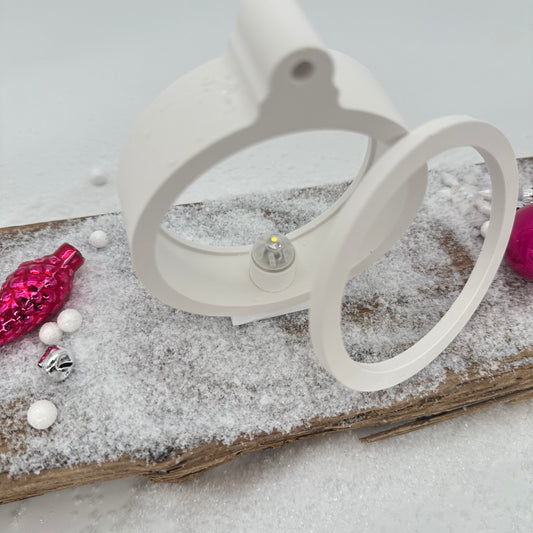 Weihnachtskugel mit Aufsatz und Standfuß | Ballonlichthalter