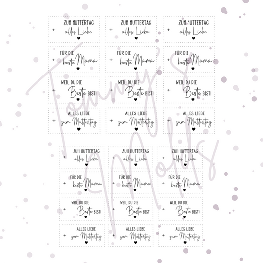 "Zum Muttertag alles Liebe" A5 Bogen