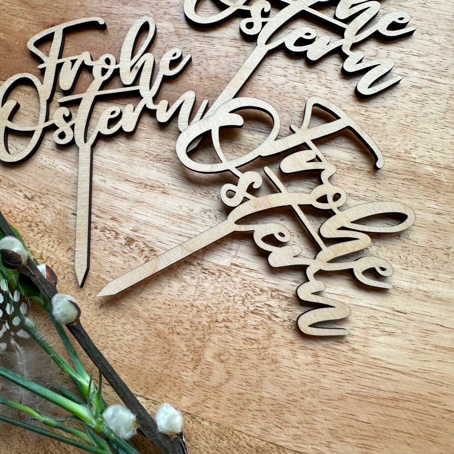 Holzstecker "Frohe Ostern“ 3Stk.