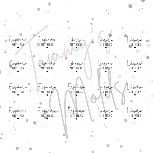 "Erzieherin / Lehrerin mit Herz" A4 Bogen für Herz