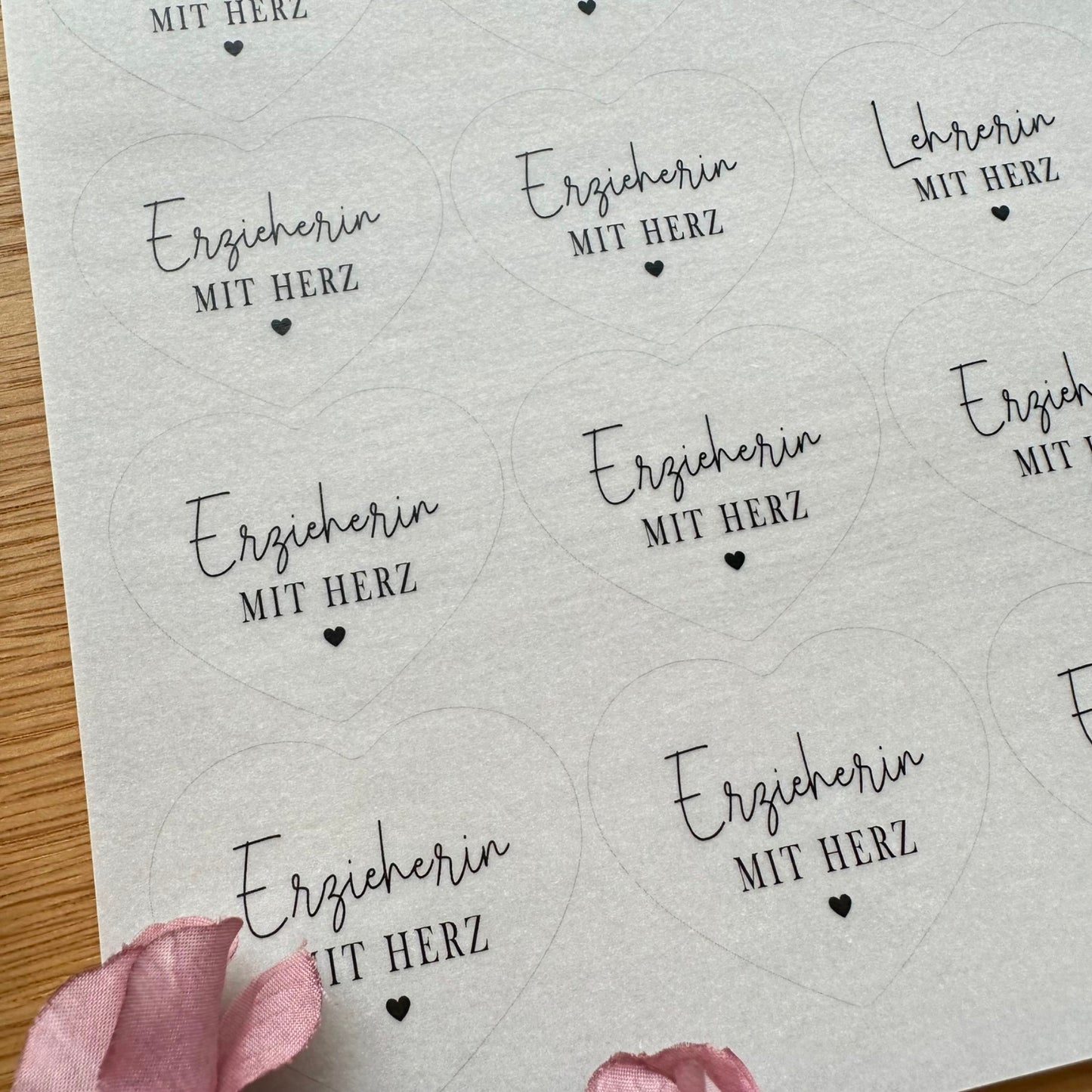 "Erzieherin / Lehrerin mit Herz" A4 Bogen für Herz