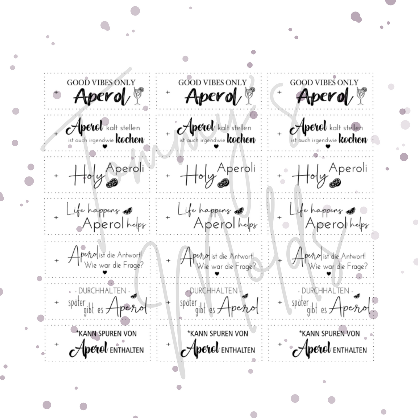 Etiketten transparent "Good Vibes Only" A5 Bogen