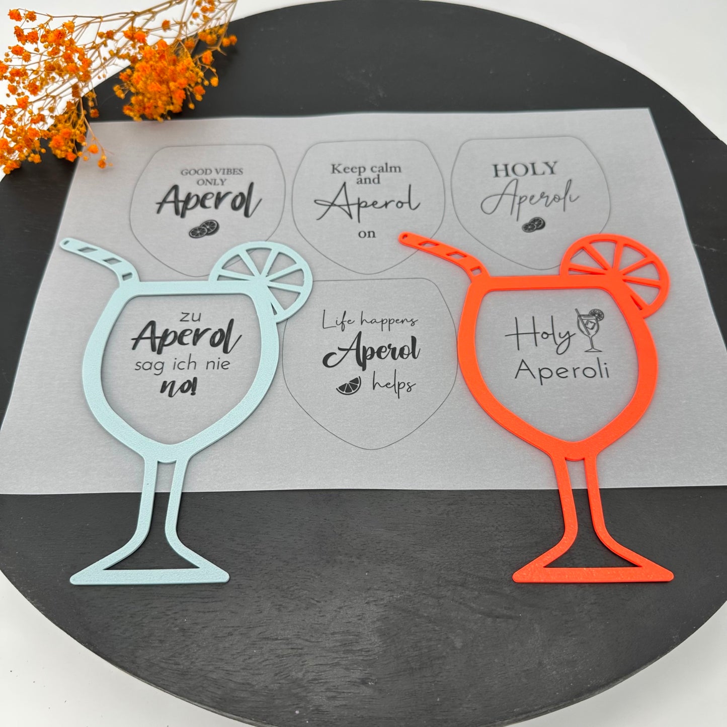 Einleger für Glas transparent "GOOD VIBES" A4 Bogen