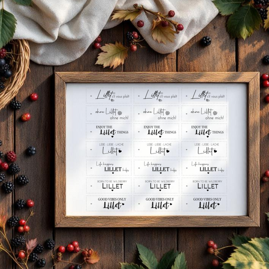 Etiketten transparent "Lillet, s'il vous plaît" A5 Bogen