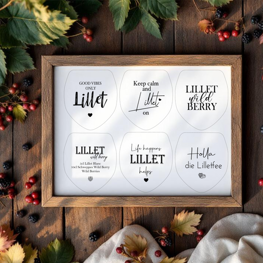 Einleger für Glas transparent "GOOD VIBES Lillet" A4 Bogen
