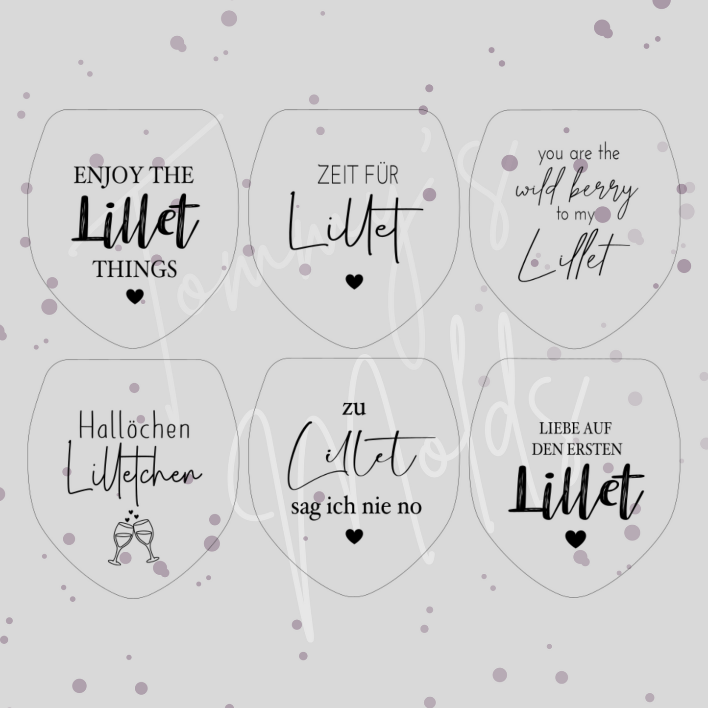 Einleger für Glas transparent "ENJOY THE LILLET" A4 Bogen