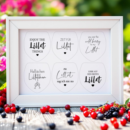 Einleger für Glas transparent "ENJOY THE LILLET" A4 Bogen