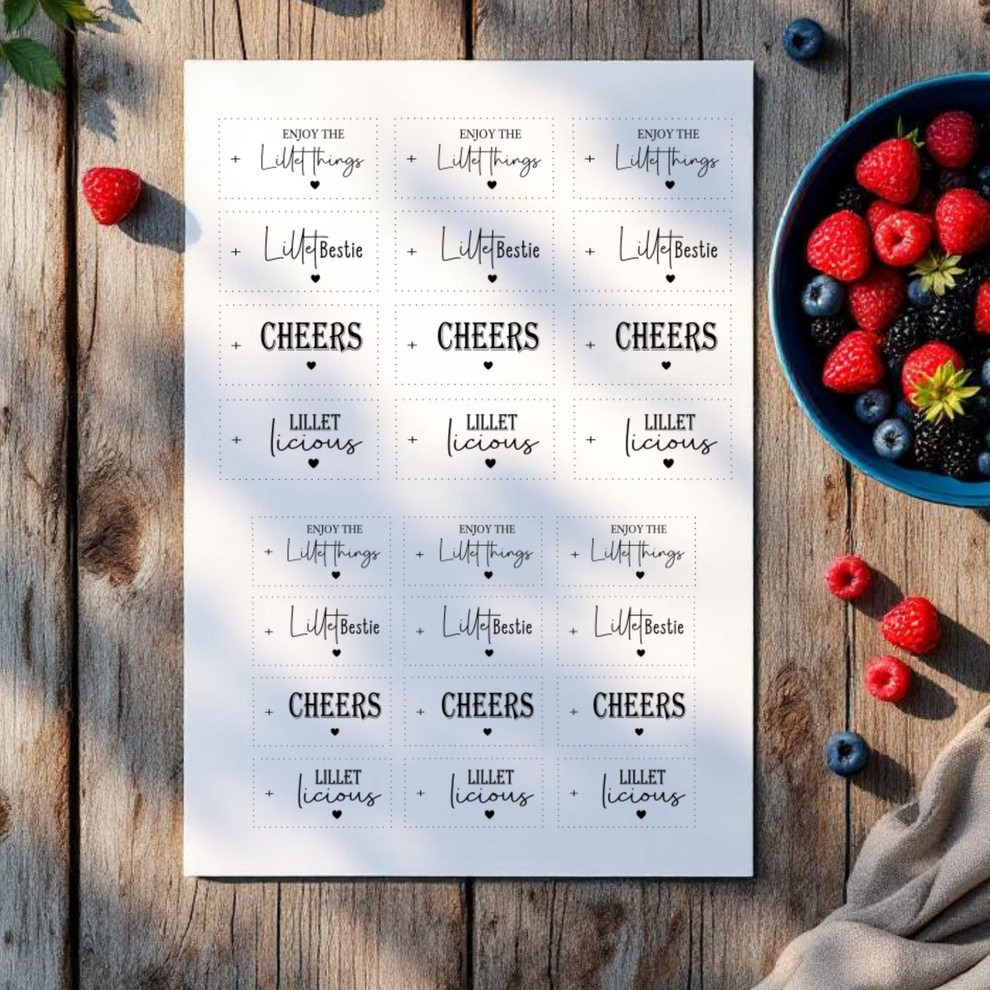 Etiketten transparent "Lillet" A5 Bogen