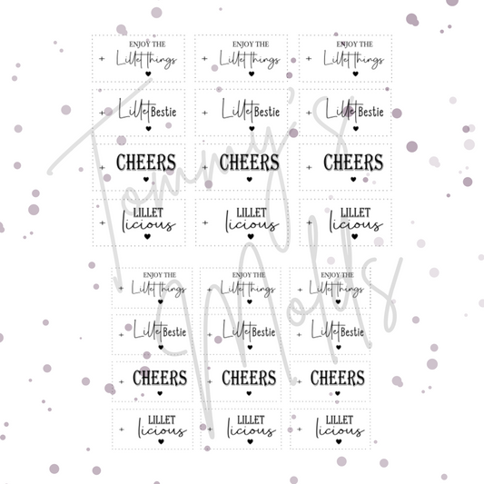 Etiketten transparent "Lillet" A5 Bogen