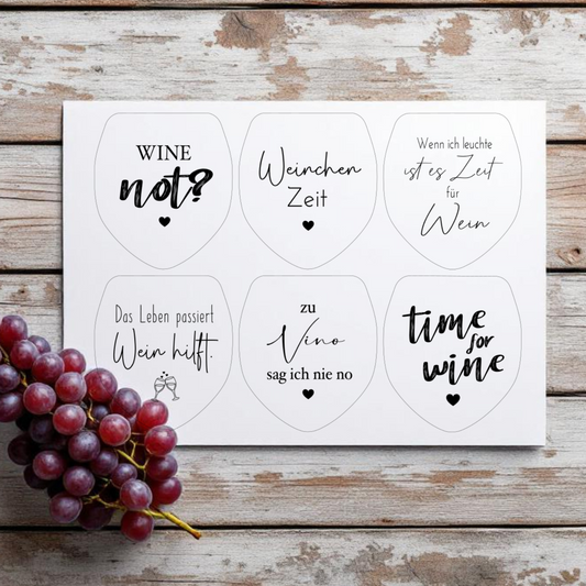 Einleger für Glas transparent "Wine not?" A4 Bogen