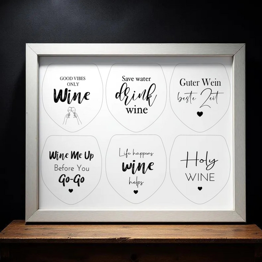 Einleger für Glas transparent "Good Vibes Only Wine" A4 Bogen