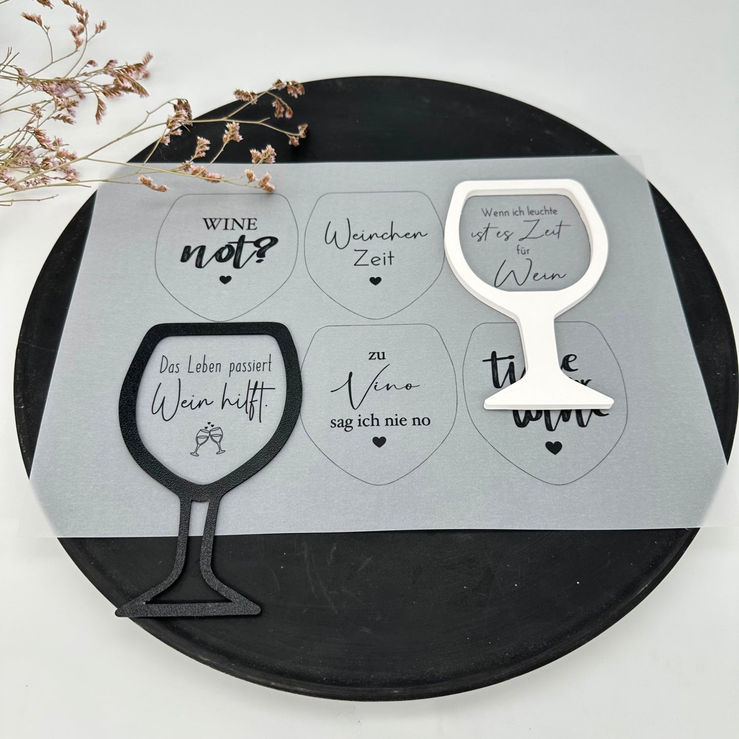 Einleger für Glas transparent "Wine not?" A4 Bogen