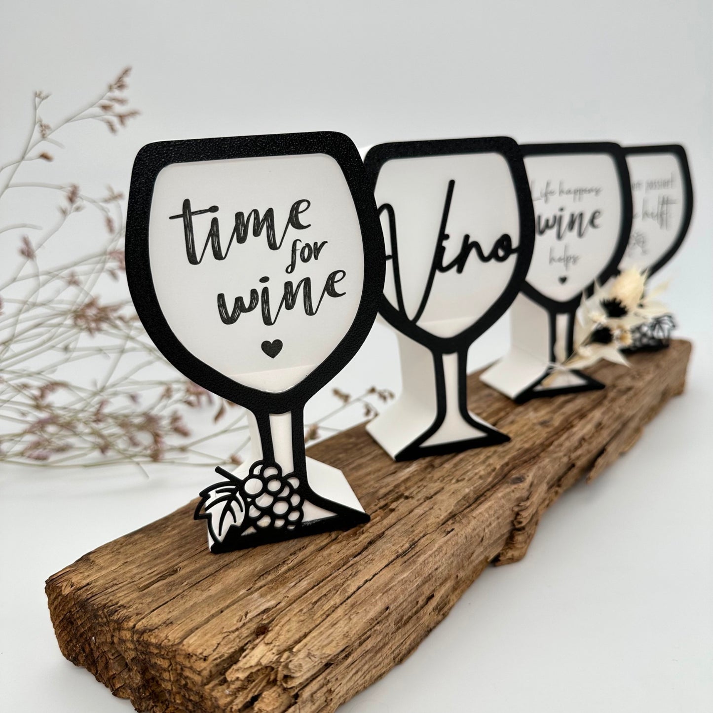Einleger für Glas transparent "Good Vibes Only Wine" A4 Bogen