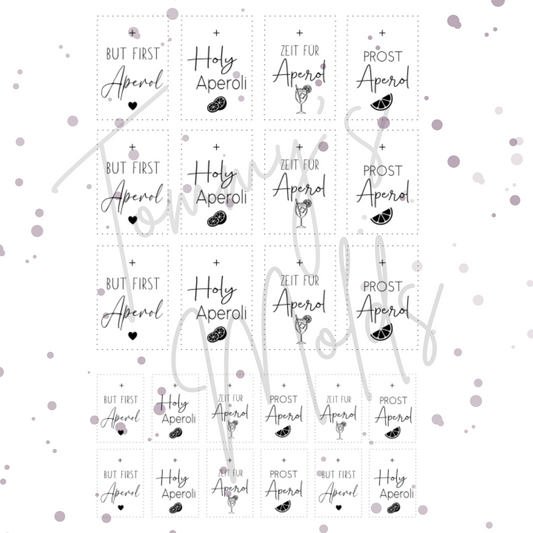 Etiketten transparent "BUT FIRST" A5 Bogen