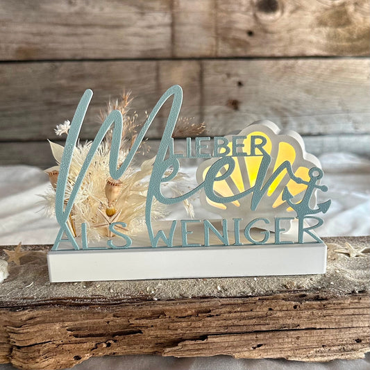 "Lieber Meer als weniger" Einschieber 3D Druck | 5 Stück