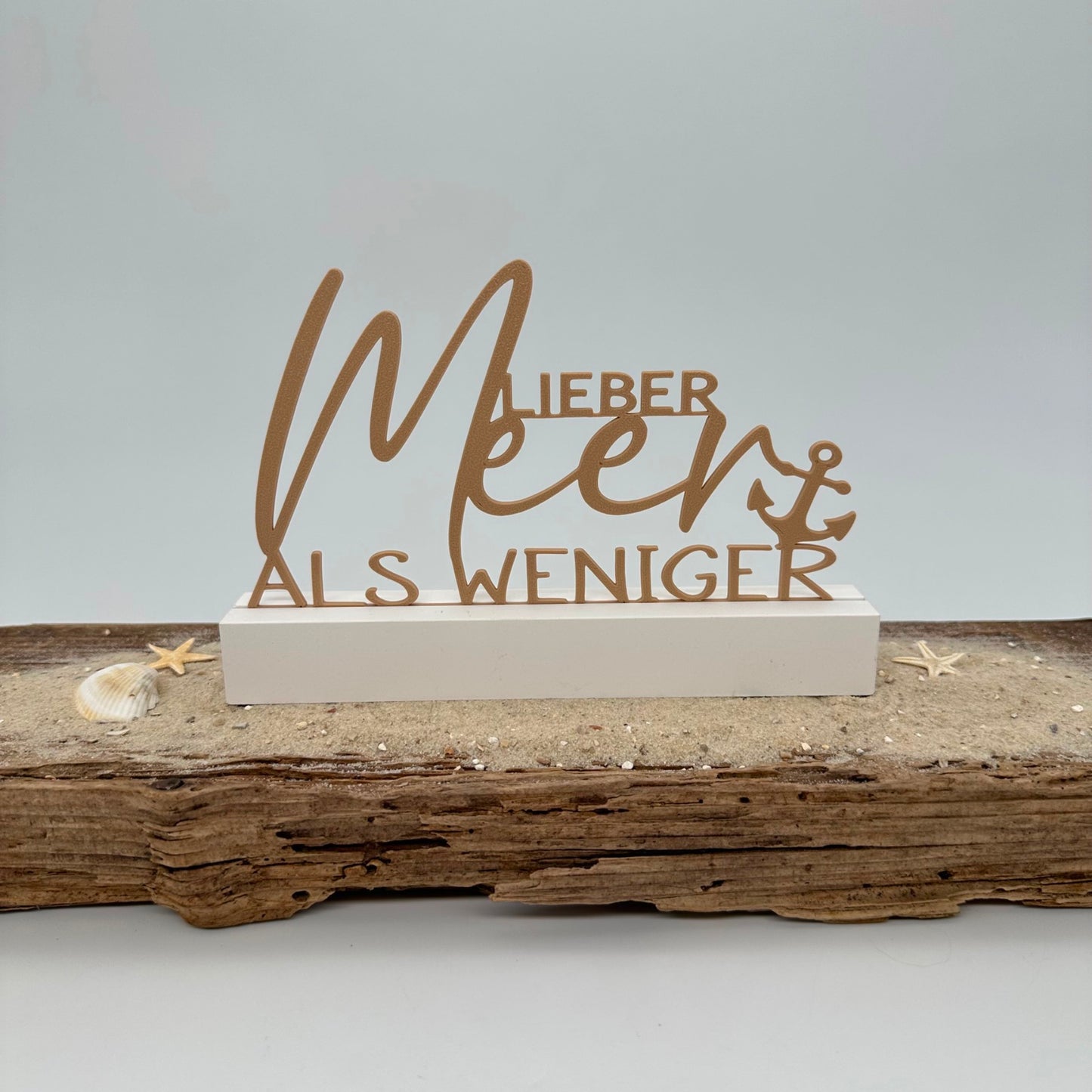 "Lieber Meer als weniger" Einschieber 3D Druck | 5 Stück