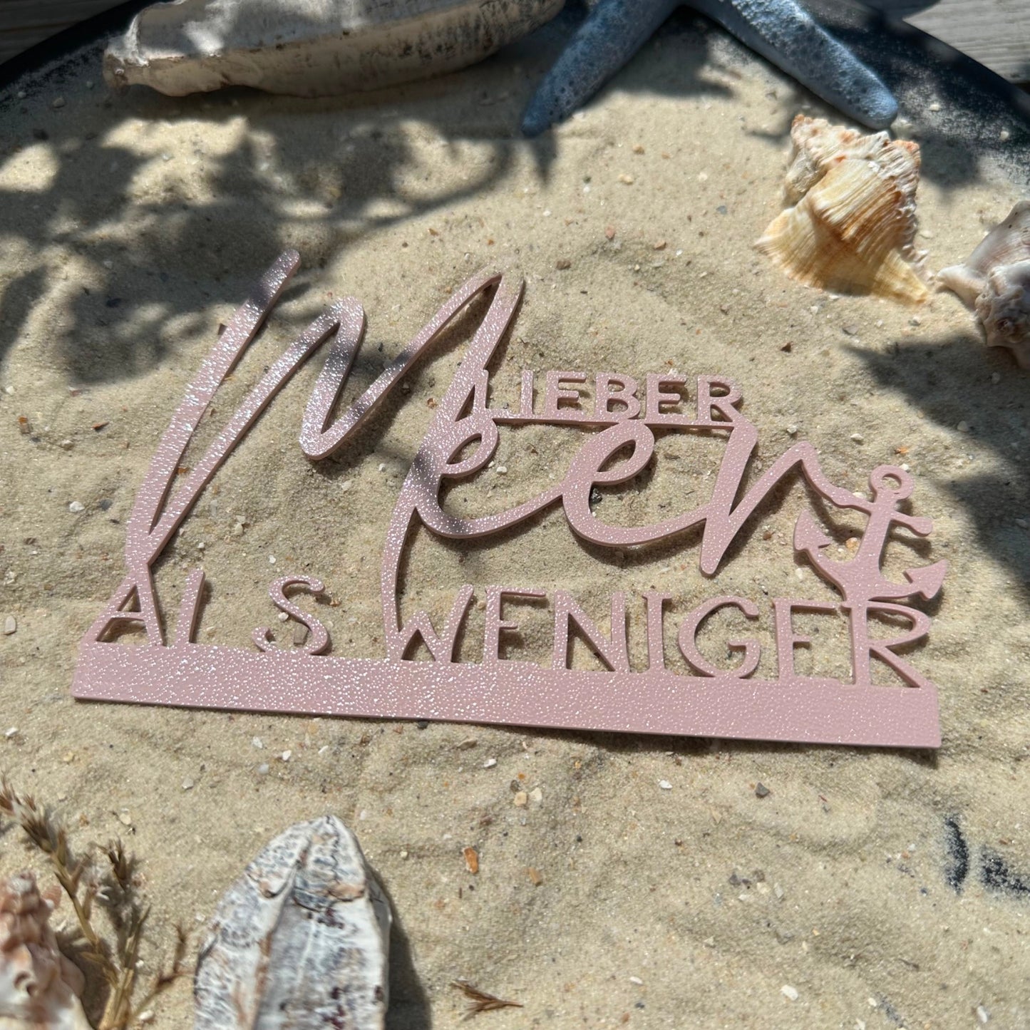 "Lieber Meer als weniger" Einschieber 3D Druck | 5 Stück