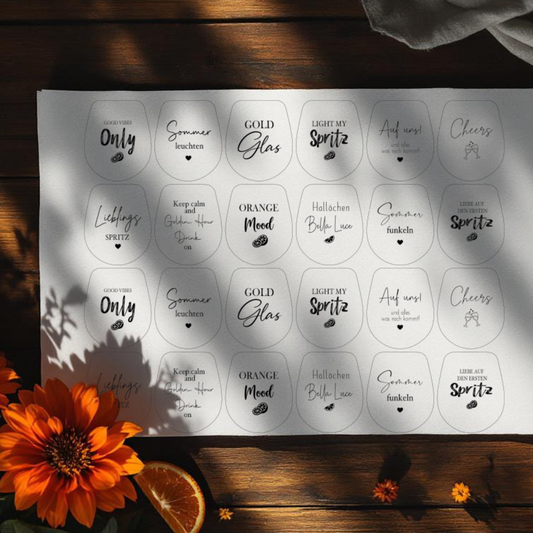 Einleger für Ballonlichthalter Glas transparent "Good Vibes Only" A5 Bogen