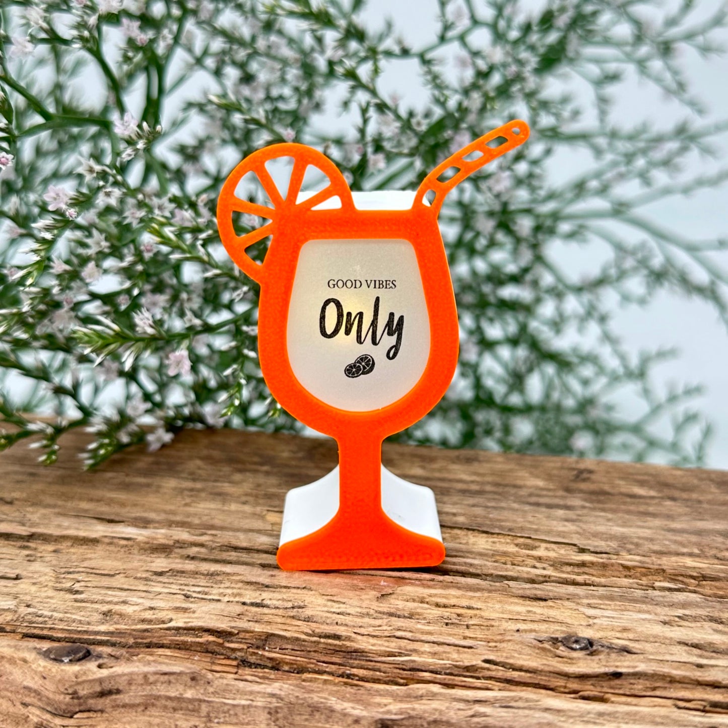 Einleger für Ballonlichthalter Glas transparent "Good Vibes Only" A5 Bogen