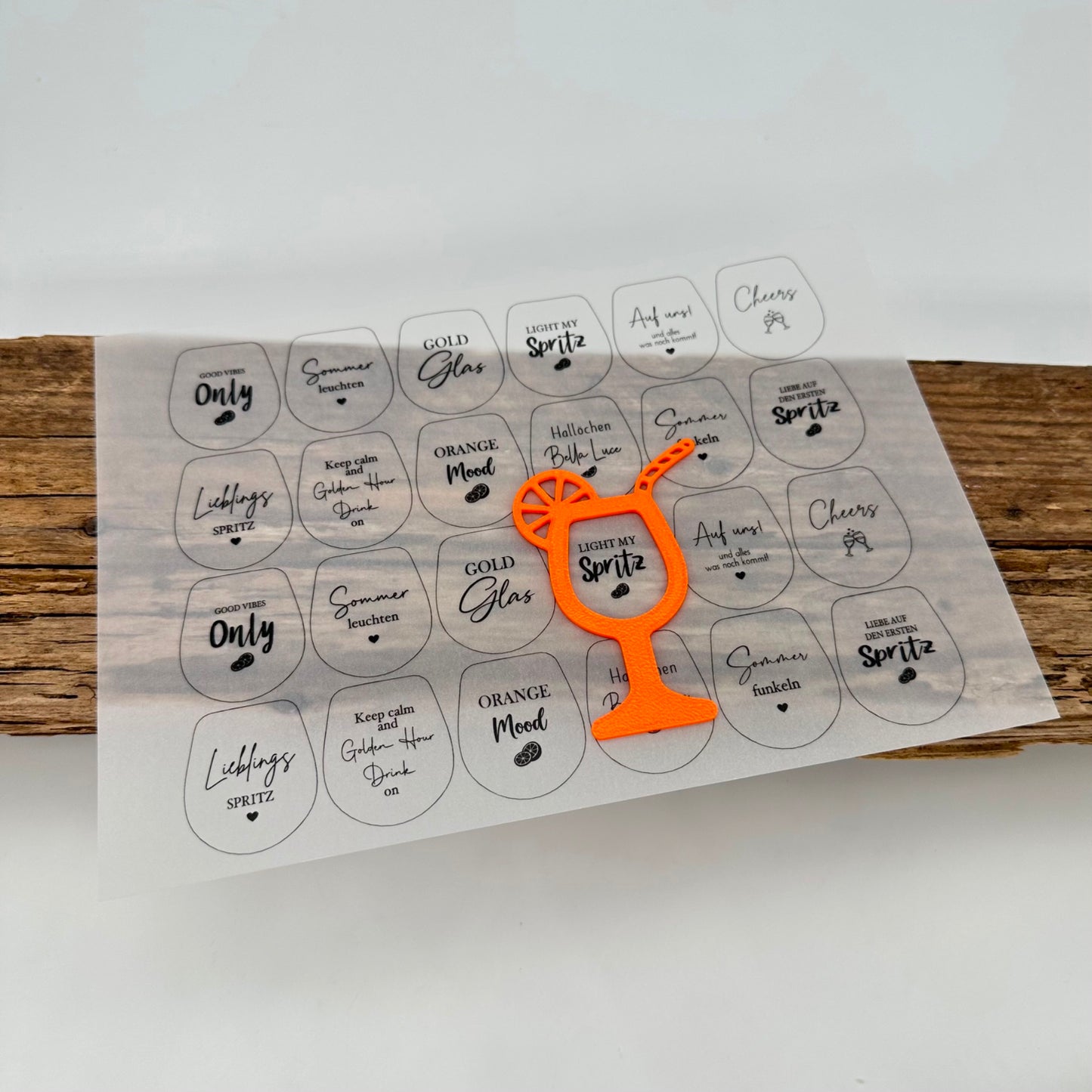 Einleger für Ballonlichthalter Glas transparent "Good Vibes Only" A5 Bogen