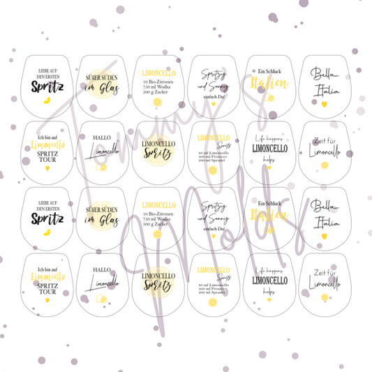 Einleger für Ballonlichthalter mini Glas transparent "Ein Schluck Limon" A5 Bogen