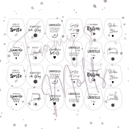 Einleger für Ballonlichthalter mini Glas transparent "Ein Schluck Limon" A5 Bogen