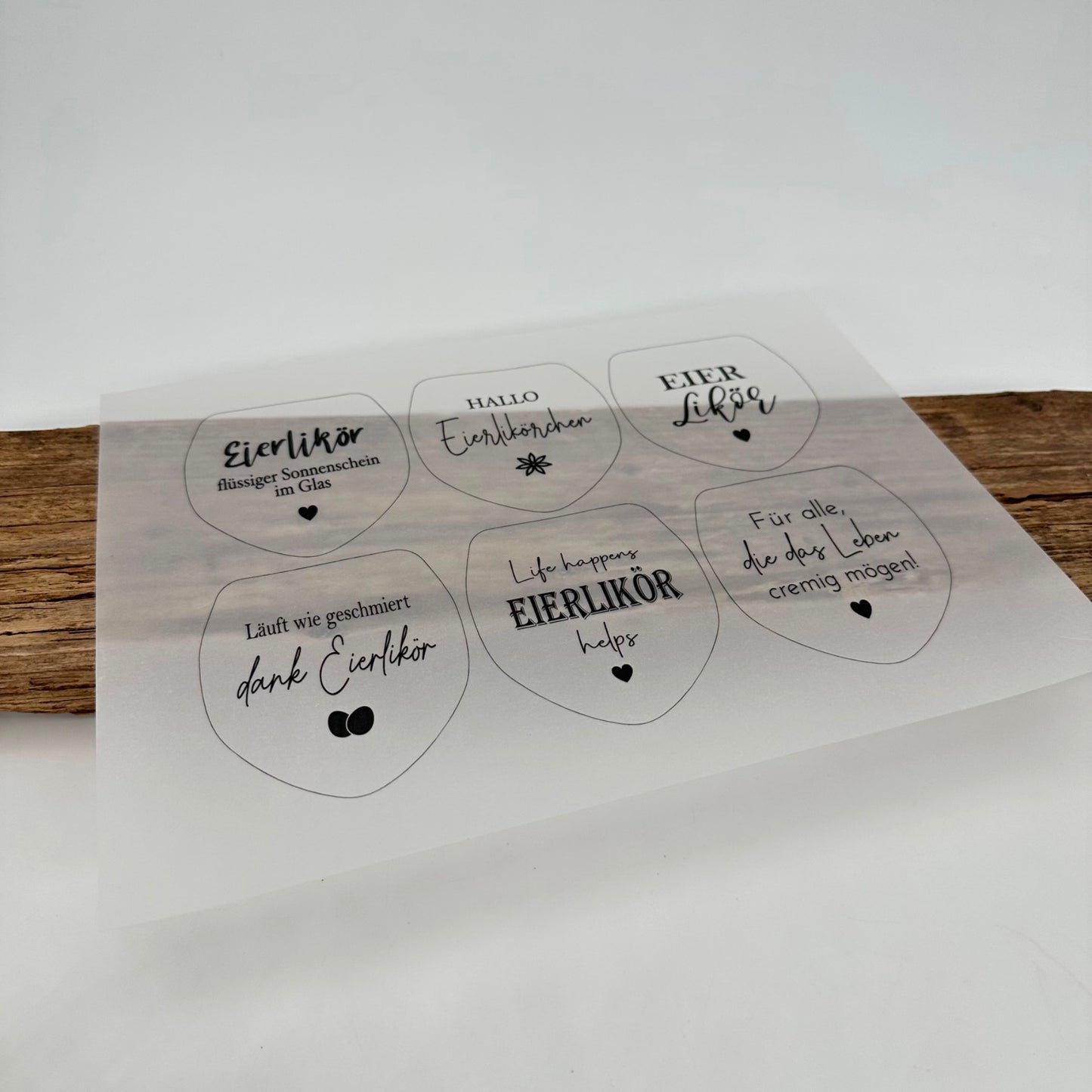 Einleger für Glas transparent "Eierlikörchen" Variante 2 A4 Bogen