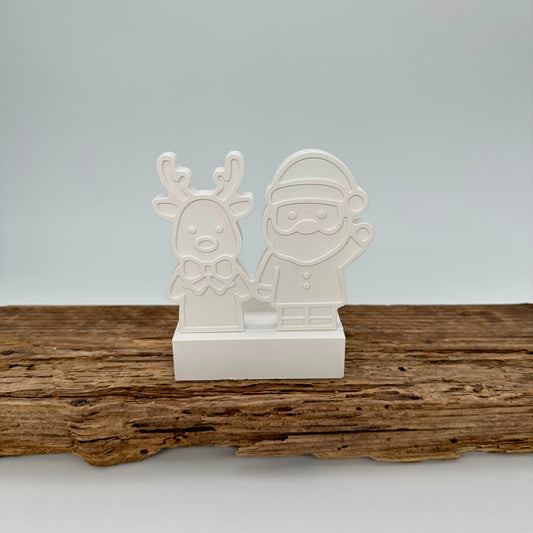 Elch mit Weihnachtsmann Einschieber kurz
