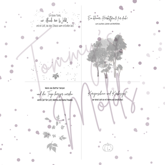 Vorlage A4 Herbstkarten | Tommy's Molds Design