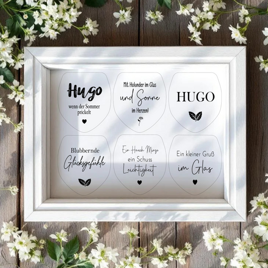 Einleger für Glas transparent "Wenn der Sommer prickelt" Variante 2 A4 Bogen