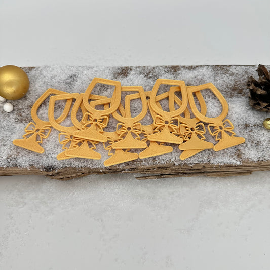 Aufsätze für Ballonlichthalter Glas "Schleife" mini 12 Stück | Variante 7 gold