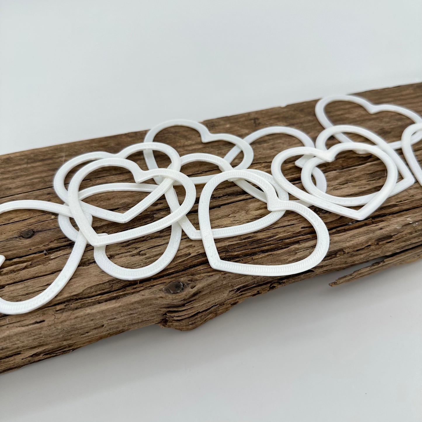 Aufsätze für Herz Ballonlichthalter | 12 Stück silk weiß