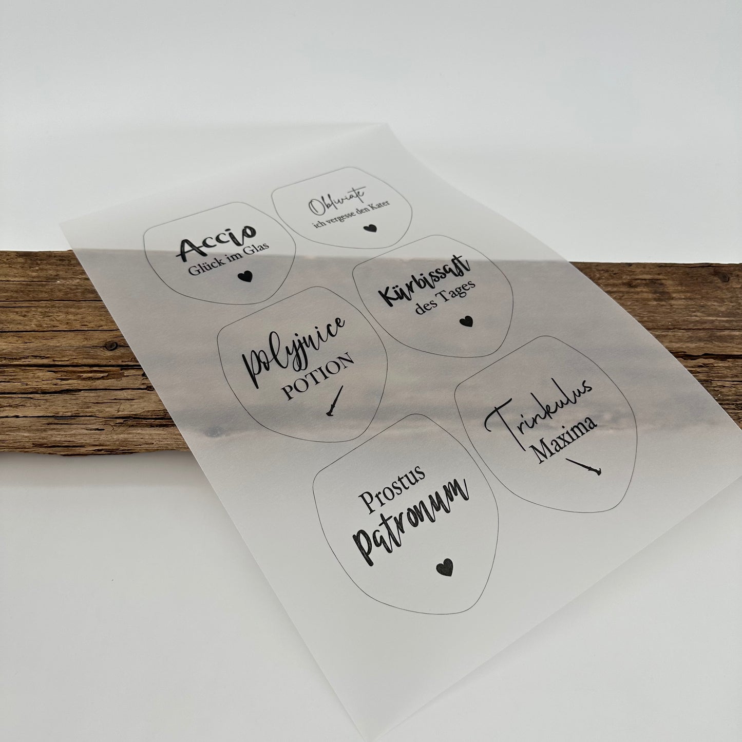 Einleger für Glas transparent "Accio" A4 Bogen