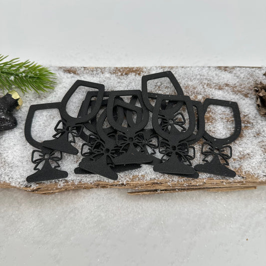 Aufsätze für Ballonlichthalter Glas "Schleife" mini 12 Stück | Variante 7 schwarz