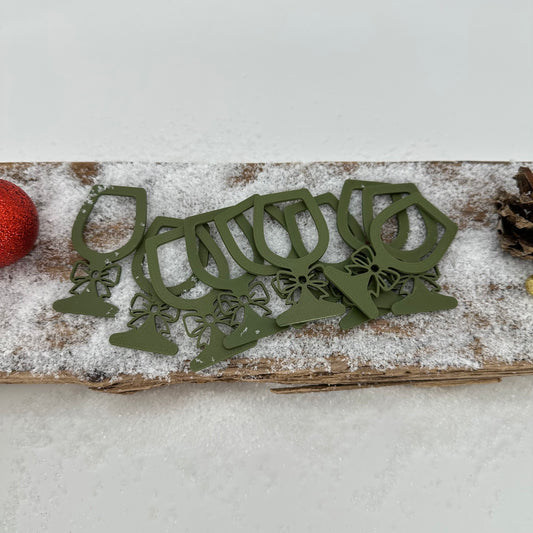 Aufsätze für Ballonlichthalter Glas "Schleife" mini 12 Stück | Variante 7 dunkelgrün