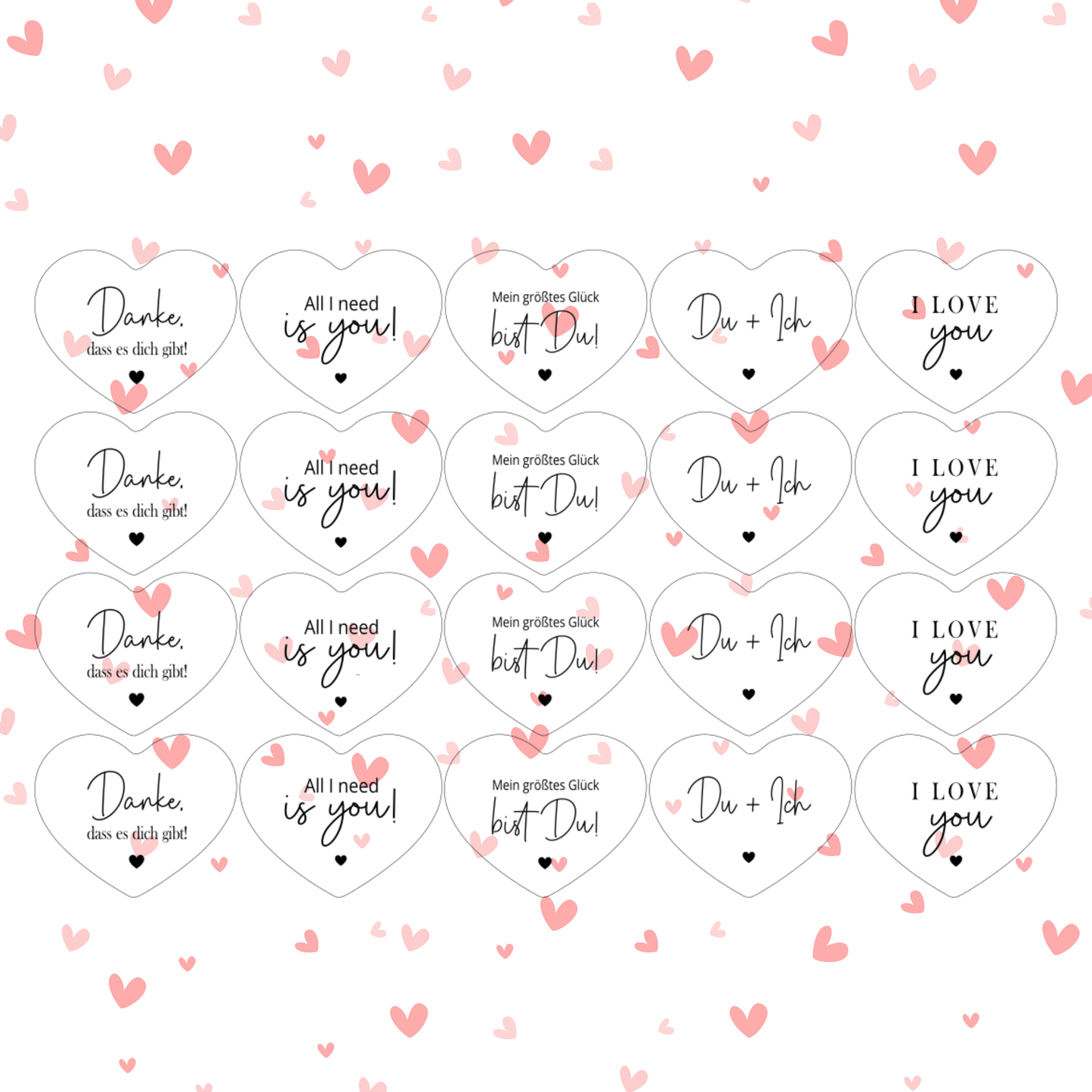 Vorlage Herz Einleger - Valentine Edition