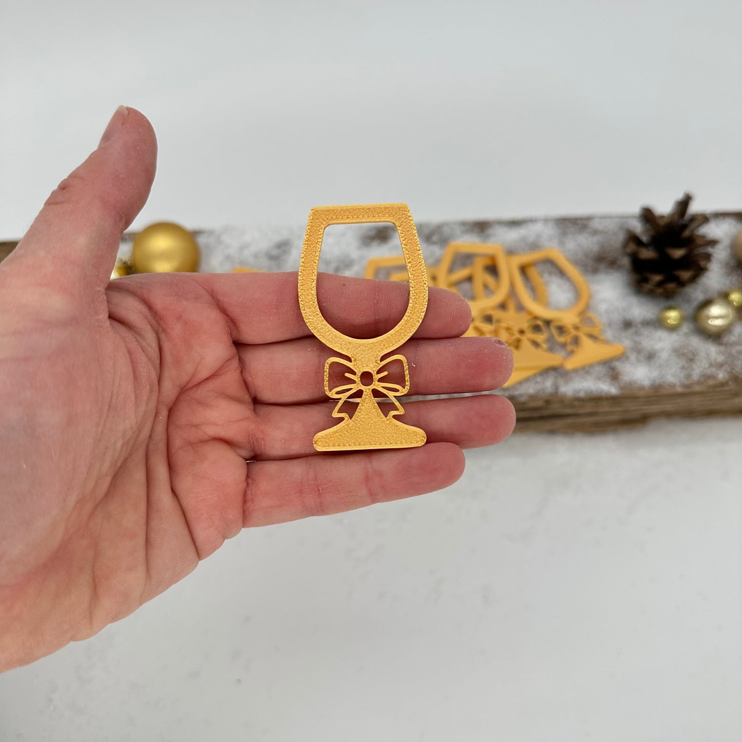 Aufsätze für Ballonlichthalter Glas "Schleife" mini 12 Stück | Variante 7 gold