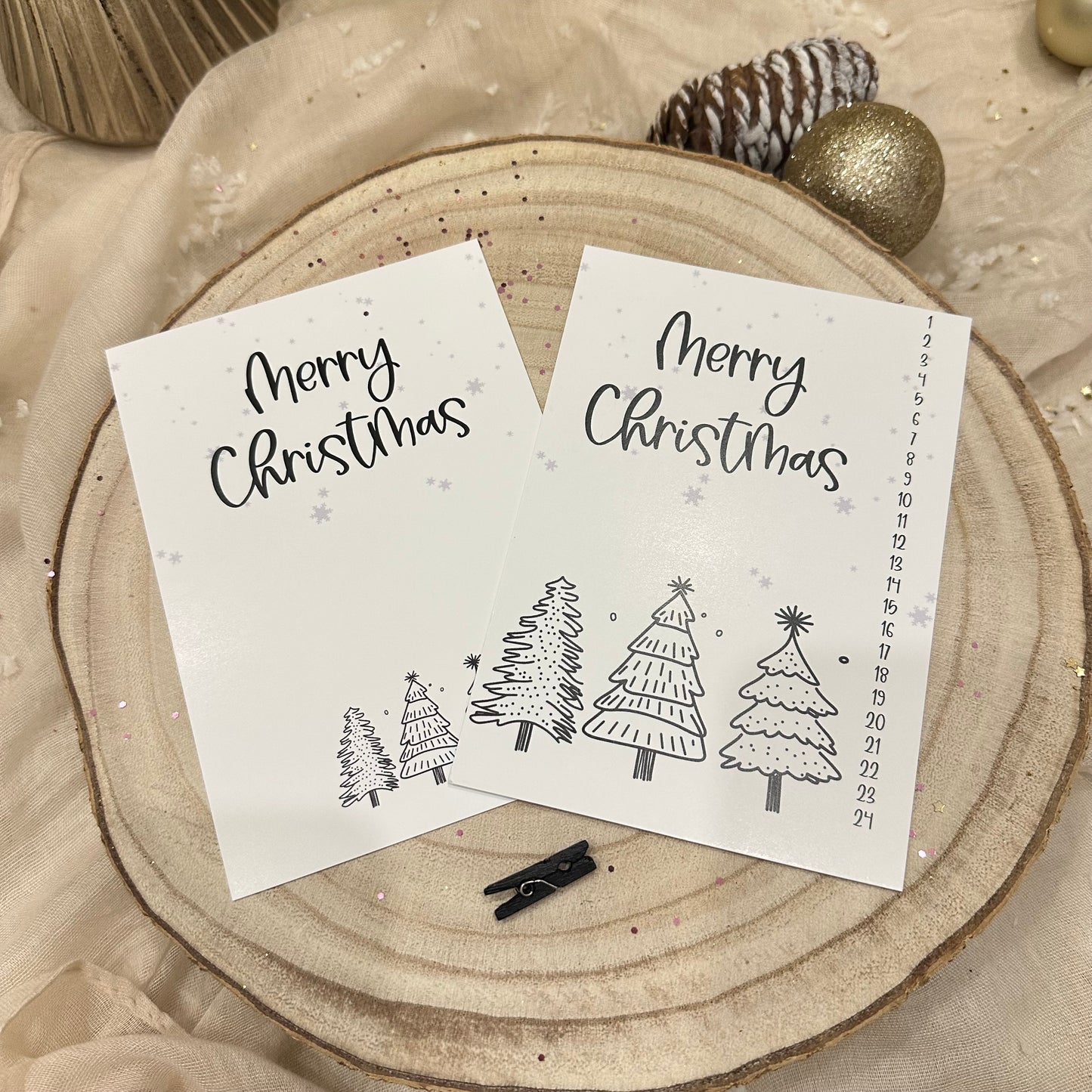 Karte Weihnachts-Countdown Merry Christmas