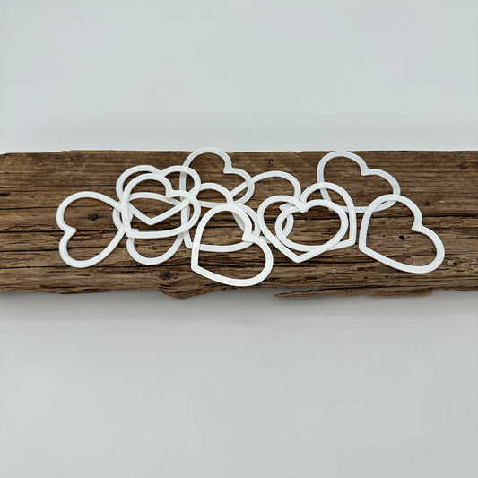 Aufsätze für Herz Ballonlichthalter | 12 Stück silk weiß