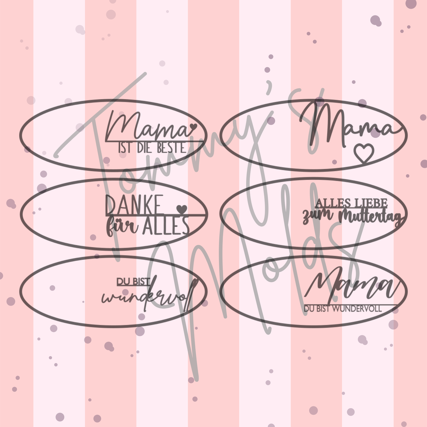 Vorlage 3D Druck Einleger "Mama" Edition | für Schale Oval