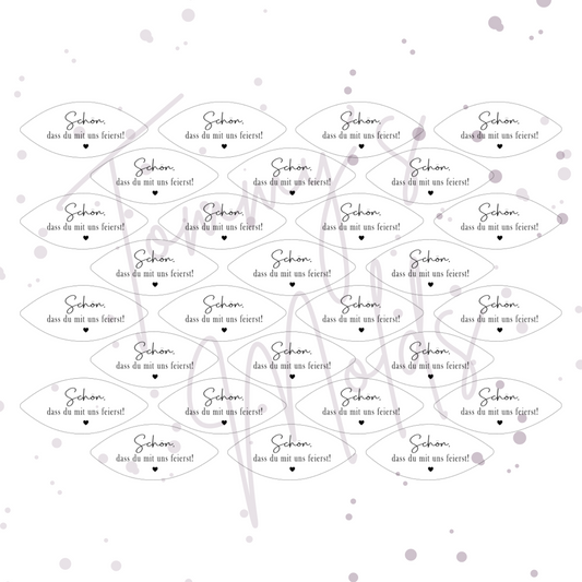 "Schön, dass du mit uns feierst" A4 Bogen für Fisch
