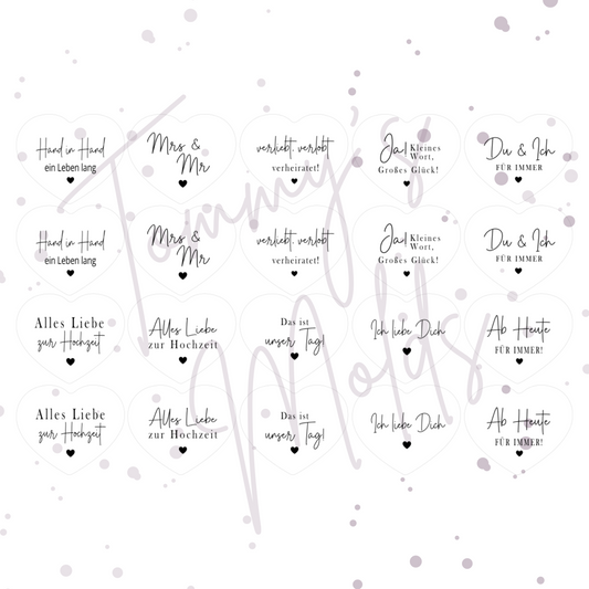 "Hand in Hand, ein Leben lang" A4 Bogen für Herz