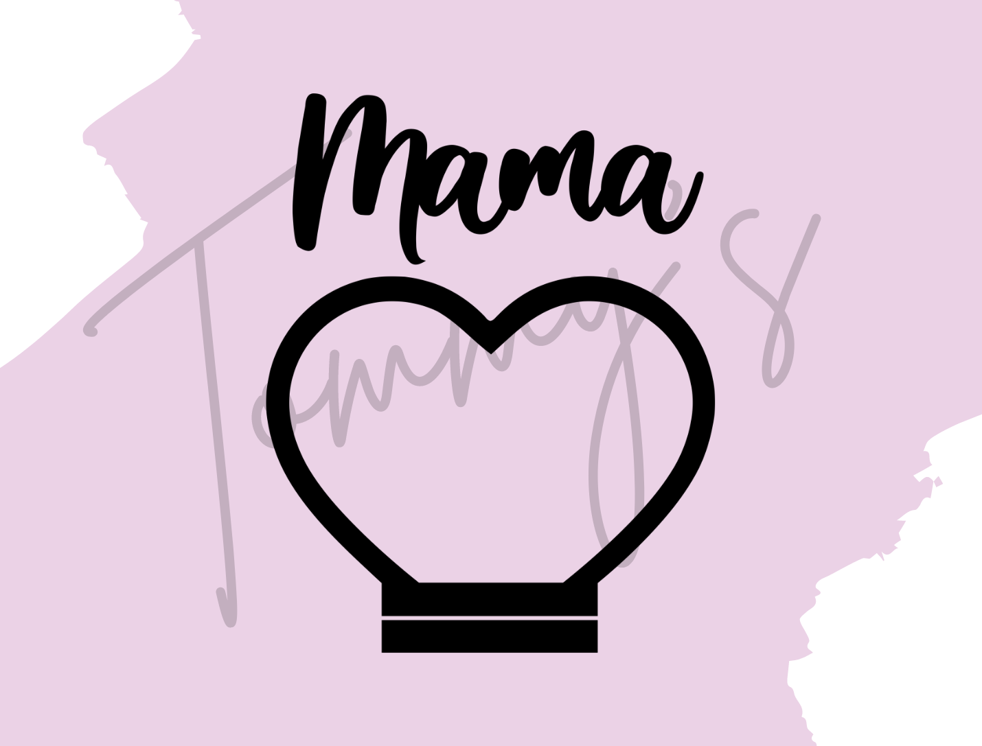Herz Mama als Einschieber | Laser- und Plotterdatei in PNG, SVG und DXF | Tommy's Molds Design für Einschieber