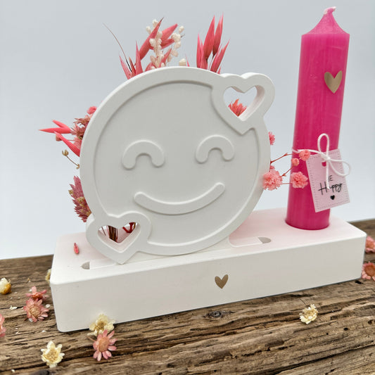 Einschieber Gute Laune Gesicht mit Herzen kurz