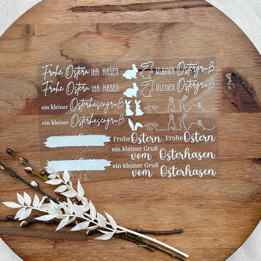 Osterhäschen Edition für Klötzchen weiß A5 Bogen